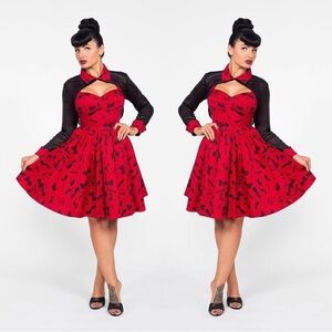 Pinup Couture Red and Black Fetish Vera Dress